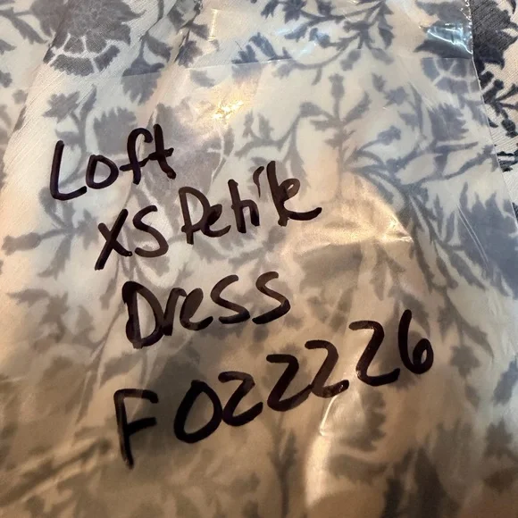 LOFT Petite XSP Navy Floral Sleeveless Dress Summer Spaghetti Strap Sundress - Picture 11 of 11